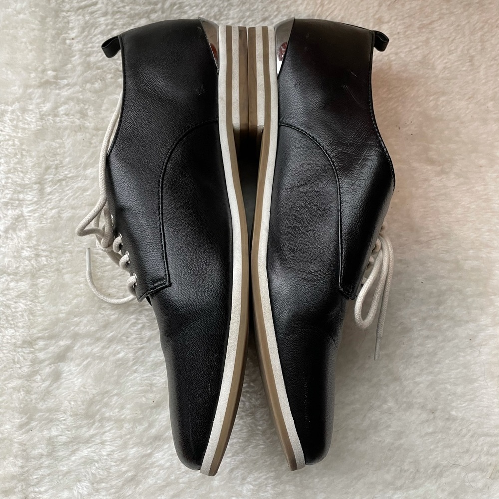 Calvin Klein Black Leather Kassia Oxford Shoes - Picture 3 of 8